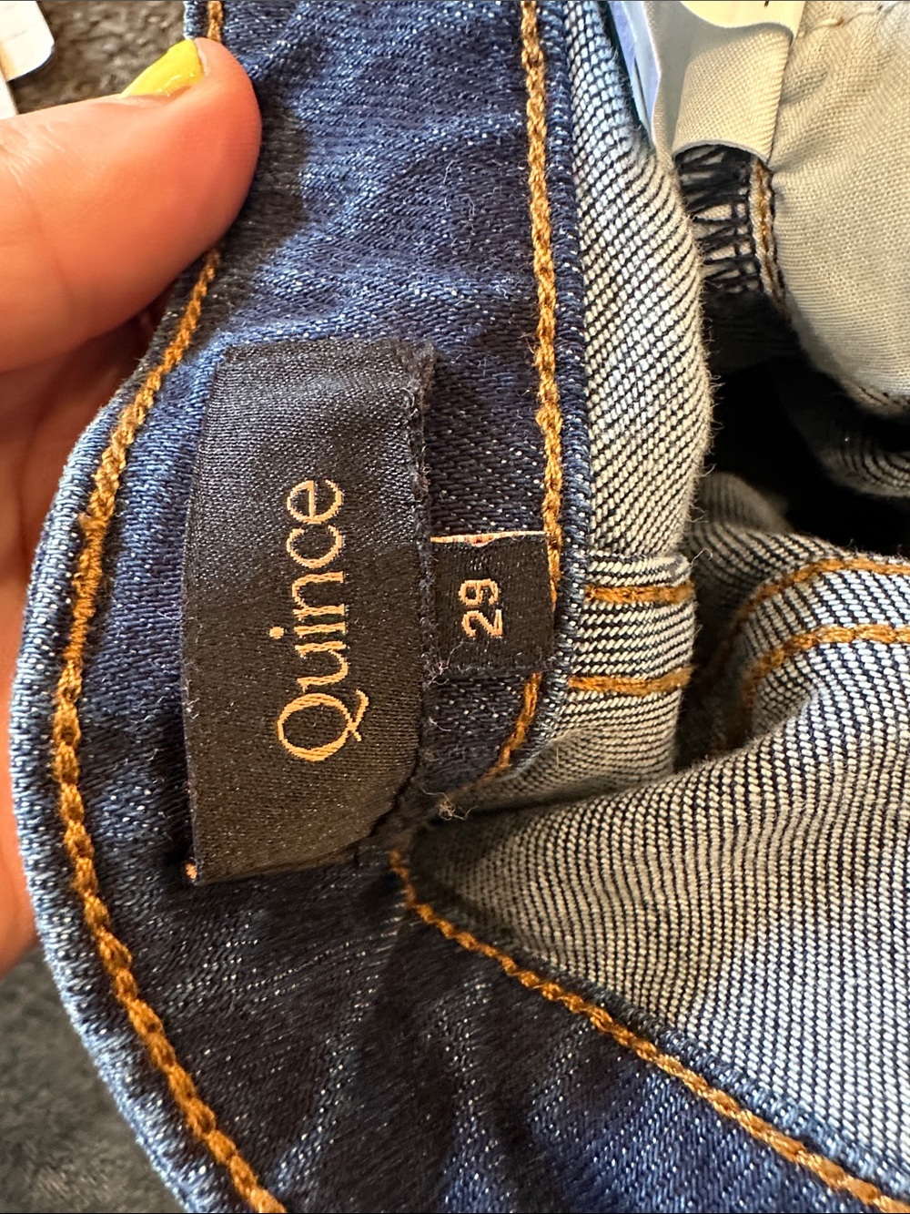 Quince “Bella Stretch” High Rise Wide Leg Dark Wash Midnight Blue Jeans 29 Short - Picture 8 of 9